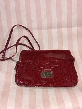 Kenneth Cole Reaction Red Croc-Embossed Crossbody Bag